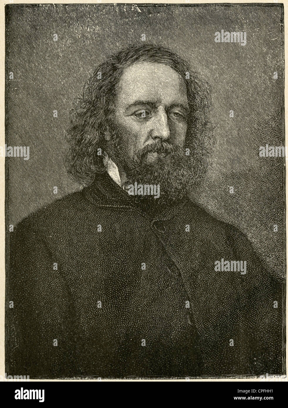 1893 engraving of Alfred Tennyson Stock Photo Alamy