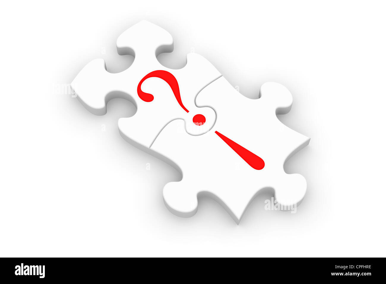 Jigsaw puzzle pieces connecting question and answer Stock Photo Alamy