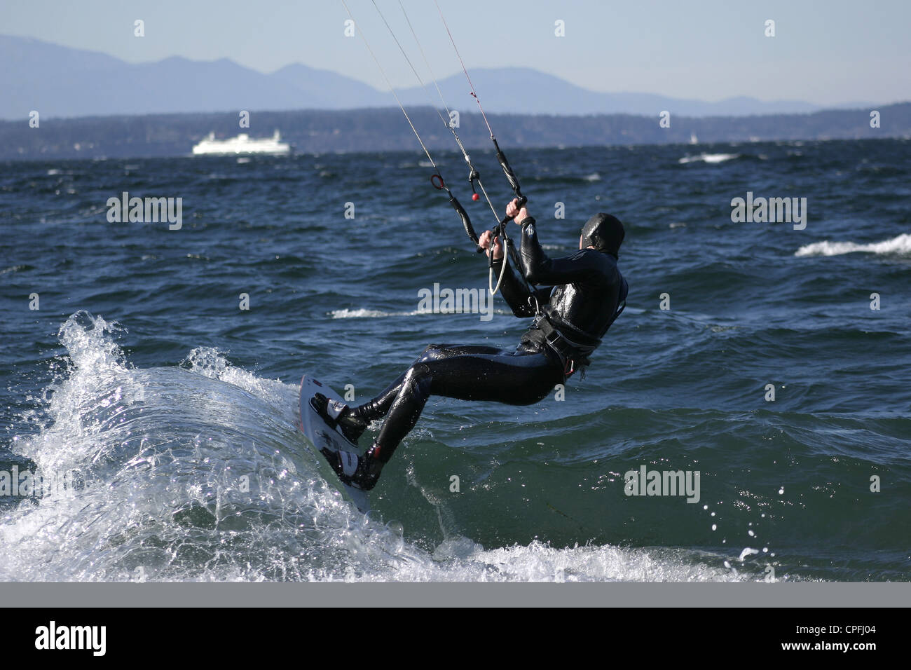 Kiteboarding on Seattle's Puget Sound Stock Photo Alamy