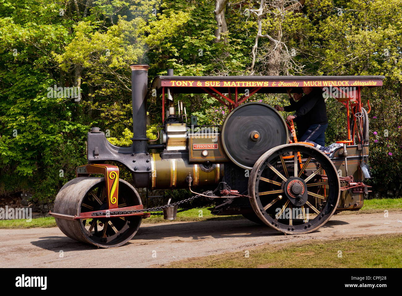 Traction engine at the Henblas Vintage steam ralligh. Anglesey North Wales Uk Stock Photo