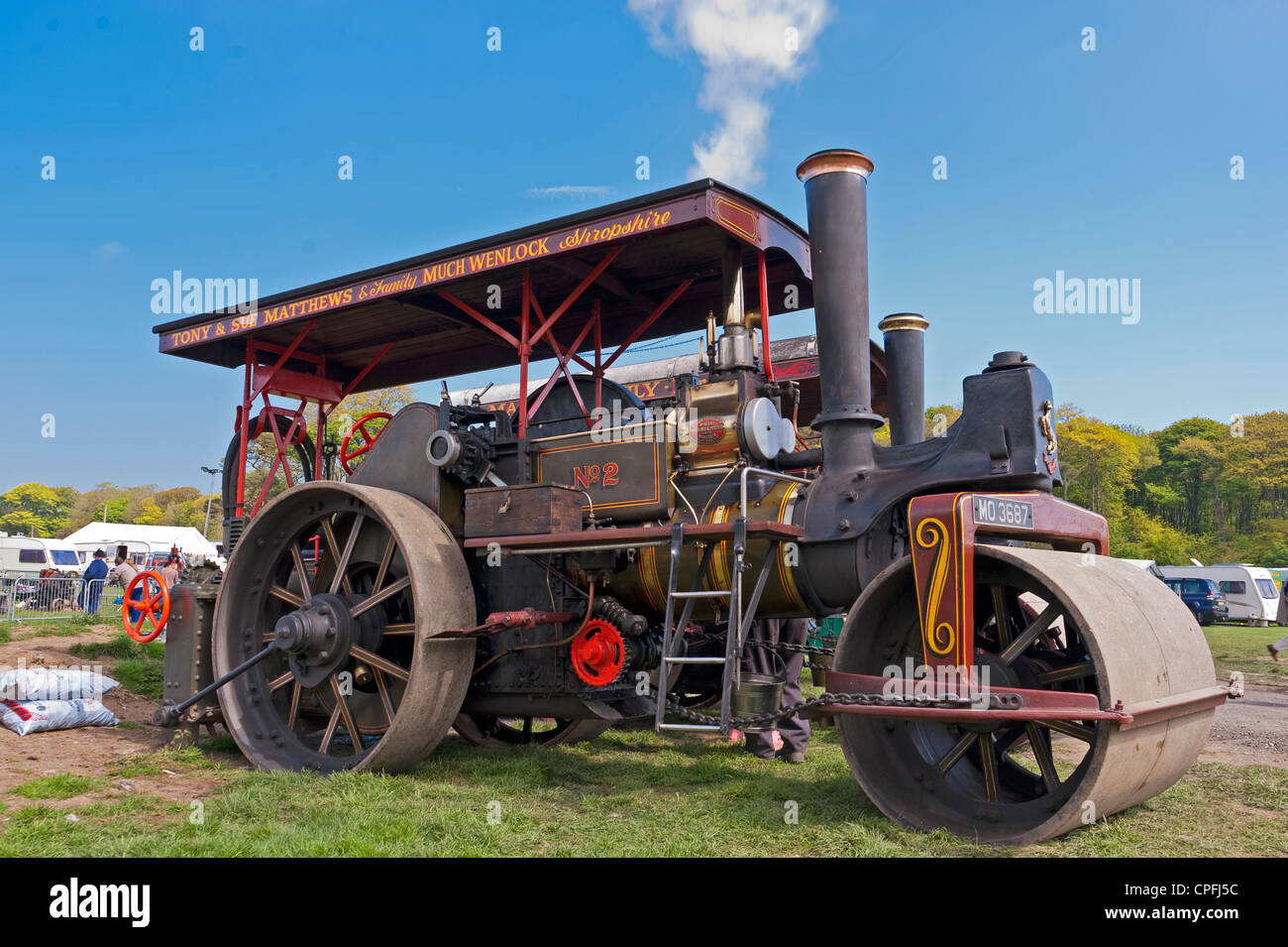 Traction engine at the Henblas Vintage steam Raleigh. Anglesey North Wales Uk Stock Photo