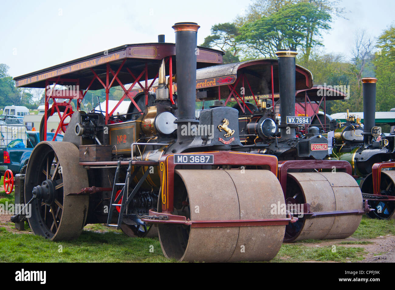 Traction engine at the Henblas Vintage steam Raleigh. Anglesey North Wales Uk Stock Photo