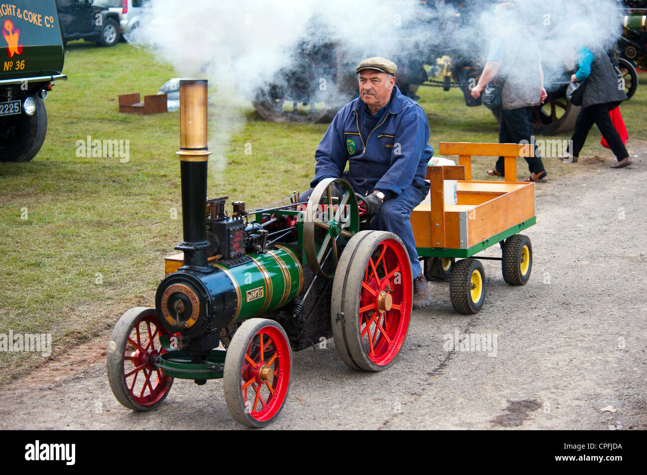 Model Traction engine at the Henblas Vintage steam Raleigh. Anglesey North Wales Uk Stock Photo