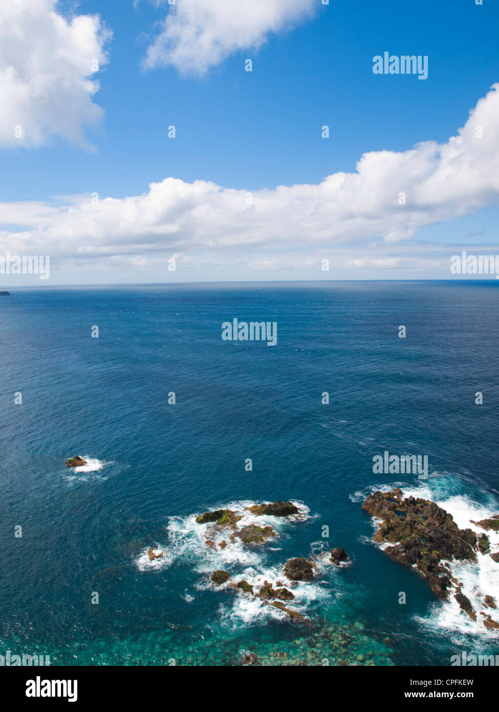 Blue Atlantic Ocean off the Azores coast Stock Photo - Alamy