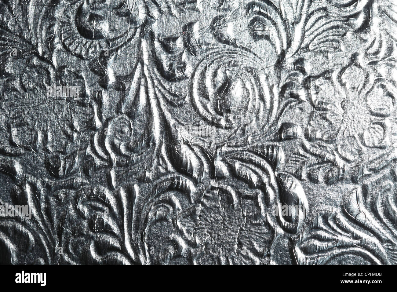 Metal with floral pattern Stock Photo