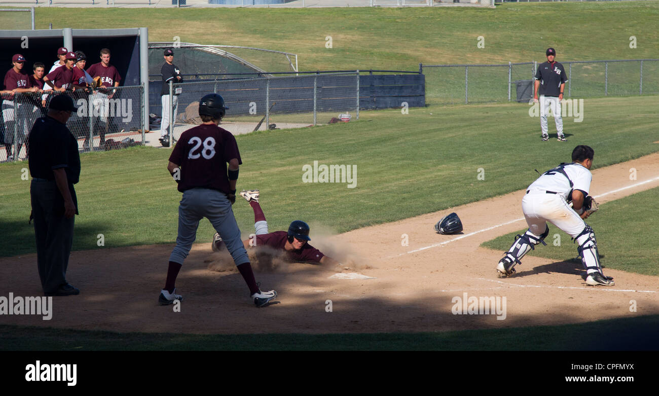 High School Baseball Game Stock Photo Alamy