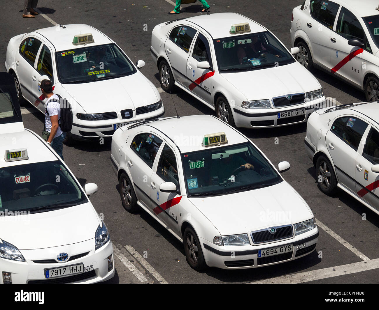 Taxis in Madrid, Spain Stock Photo