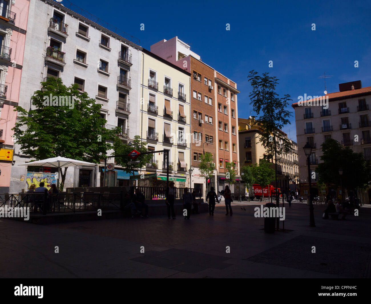 Chueca neighborhood in Madrid, Spain Stock Photo