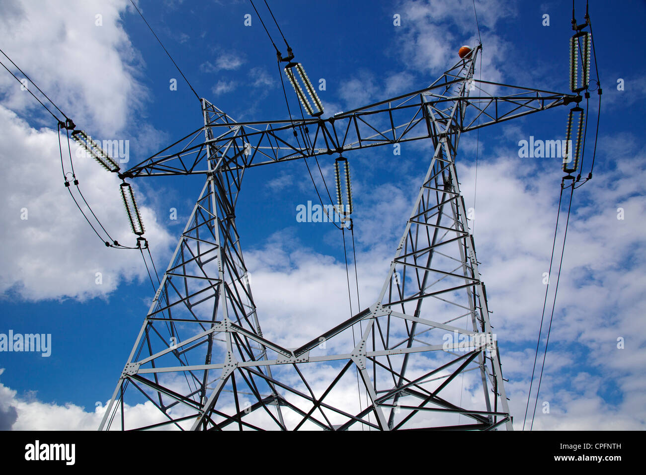 High voltage electric line Stock Photo