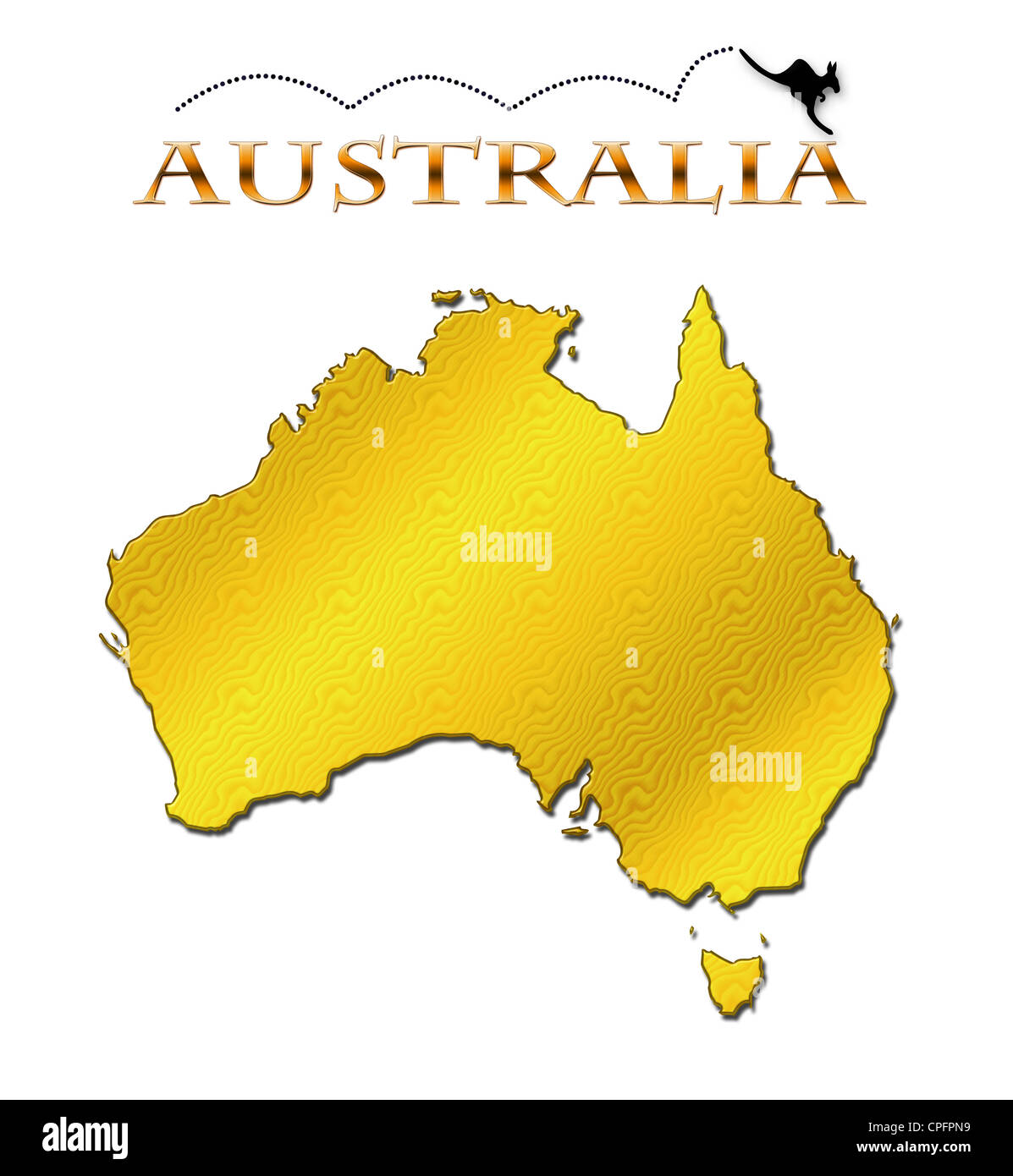 Map of australia with kangaroo hi-res stock photography and images - Alamy