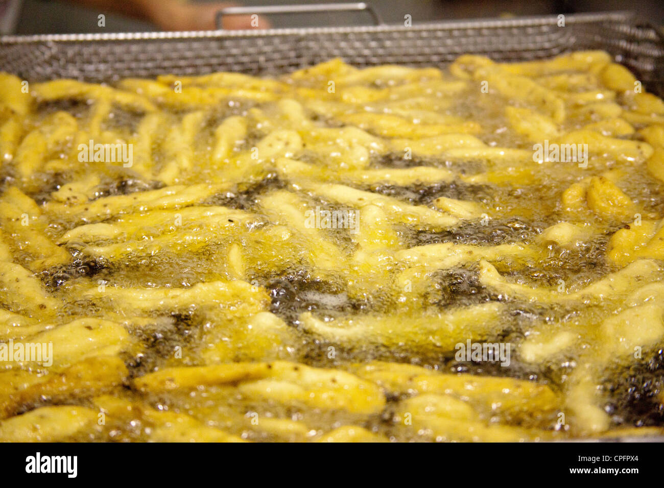 Elaboration artisanal pastry fritters La Antequerana in Antequera Malaga Andalusia Spain Stock Photo