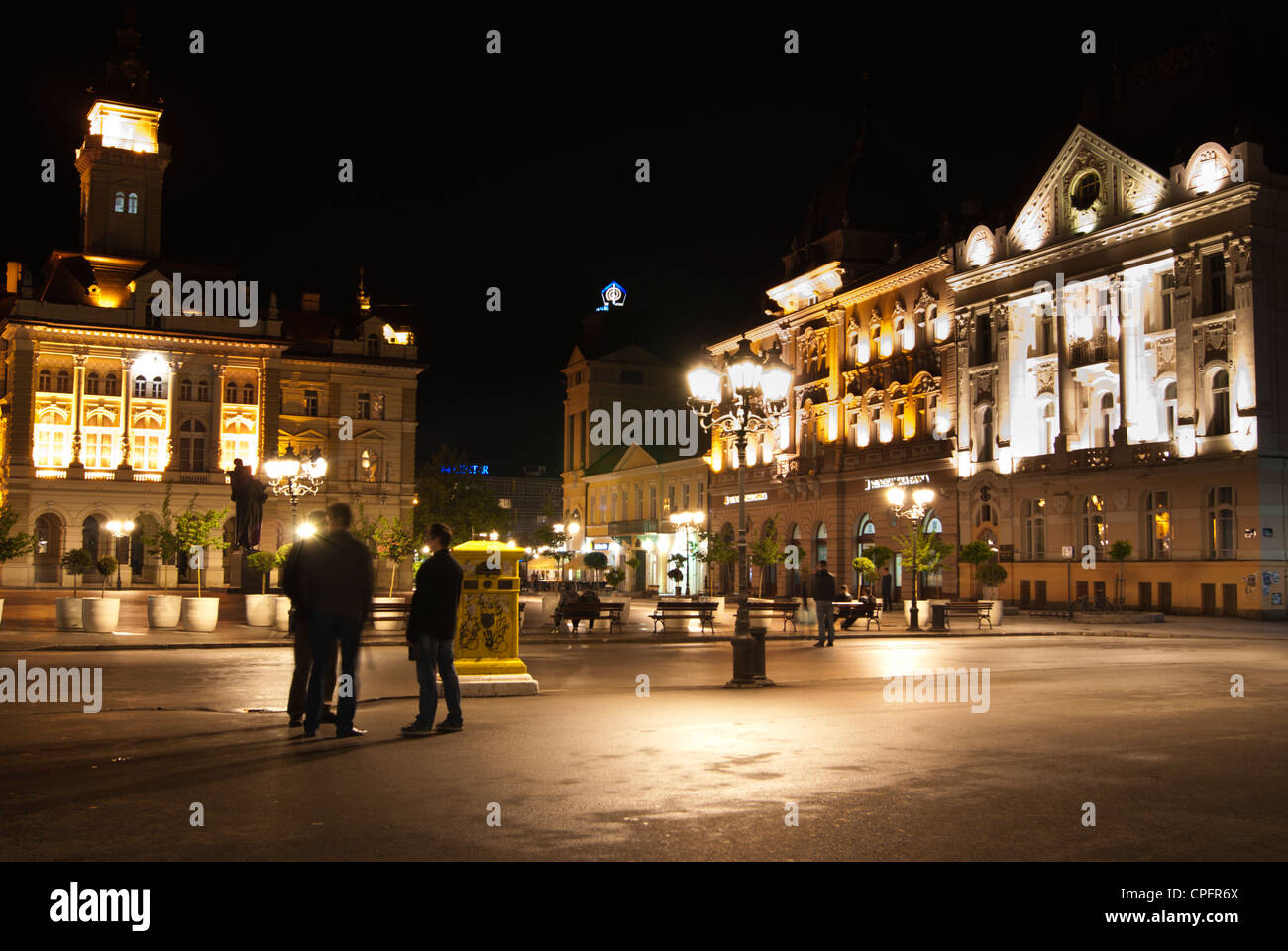 europe, serbia, vojvodina, novi sad, old town by night, pedestrian zone,  night life Stock Photo - Alamy