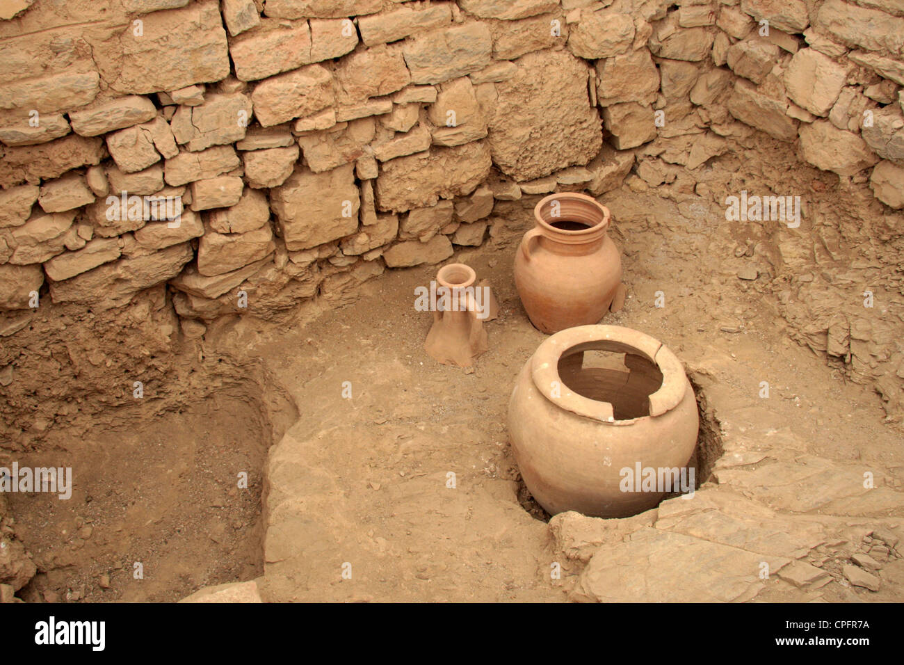 Ephesus: Terrace House 2 - Dwelling Unit 7 - storage pots were buried in the floor Stock Photo