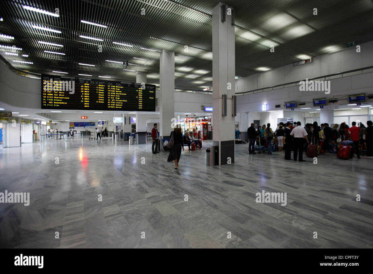 Departure hall of Kazantzakis Airport in Heraklion Crete island GreeceCrete island Stock Photo - Alamy