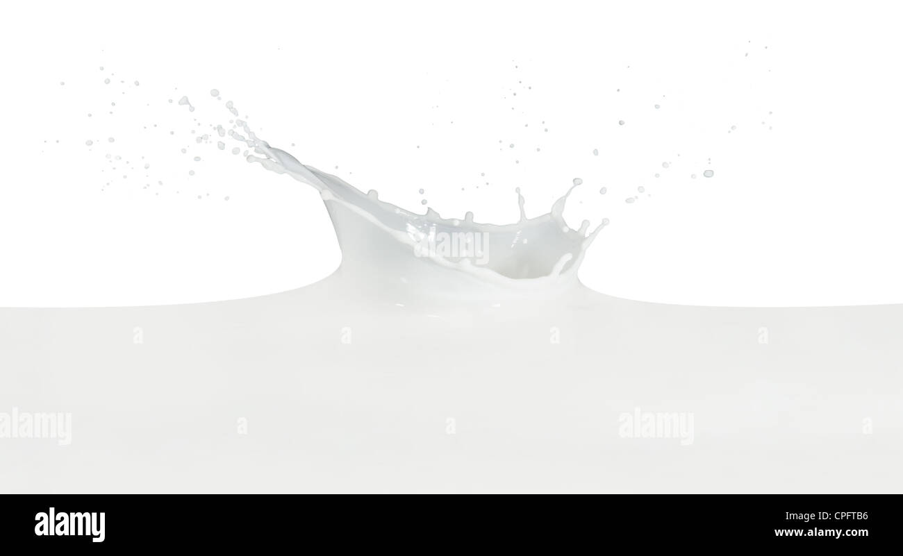 splashing milk isolated on white background Stock Photo - Alamy