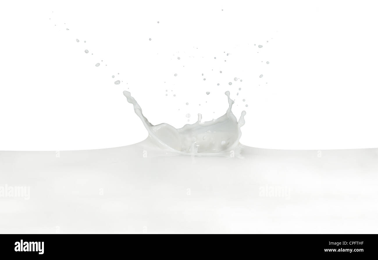 splashing milk isolated on white background Stock Photo - Alamy