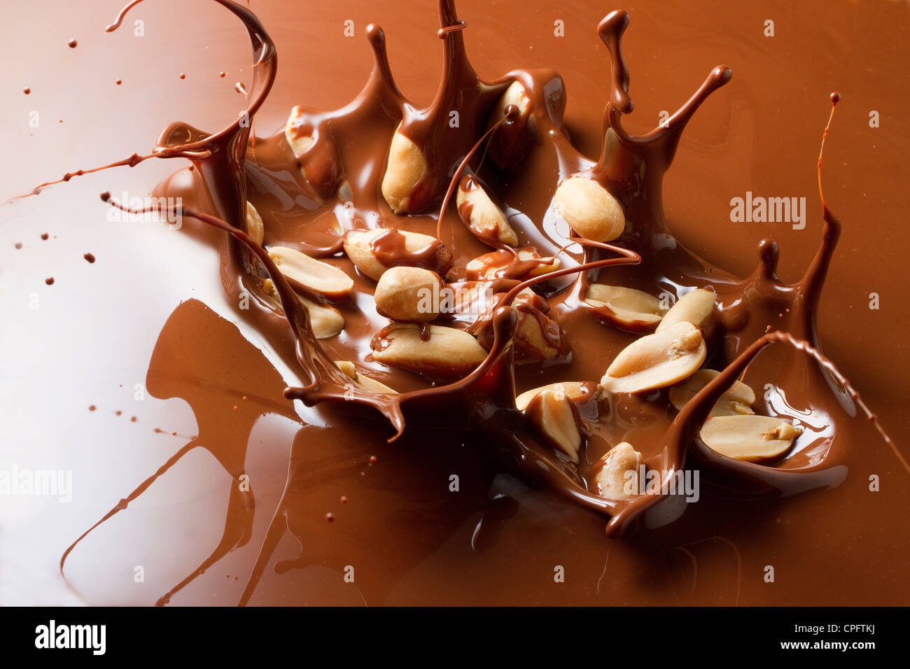 Mixture Of Chocolate And Peanuts Stock Photo