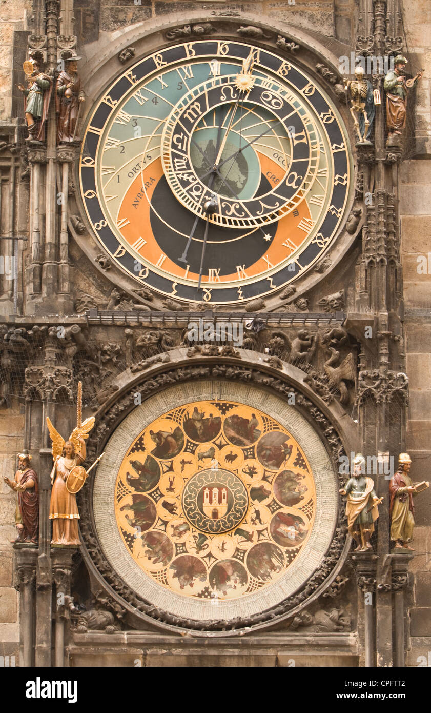 Image of the astronomical clock in Prague. Stock Photo