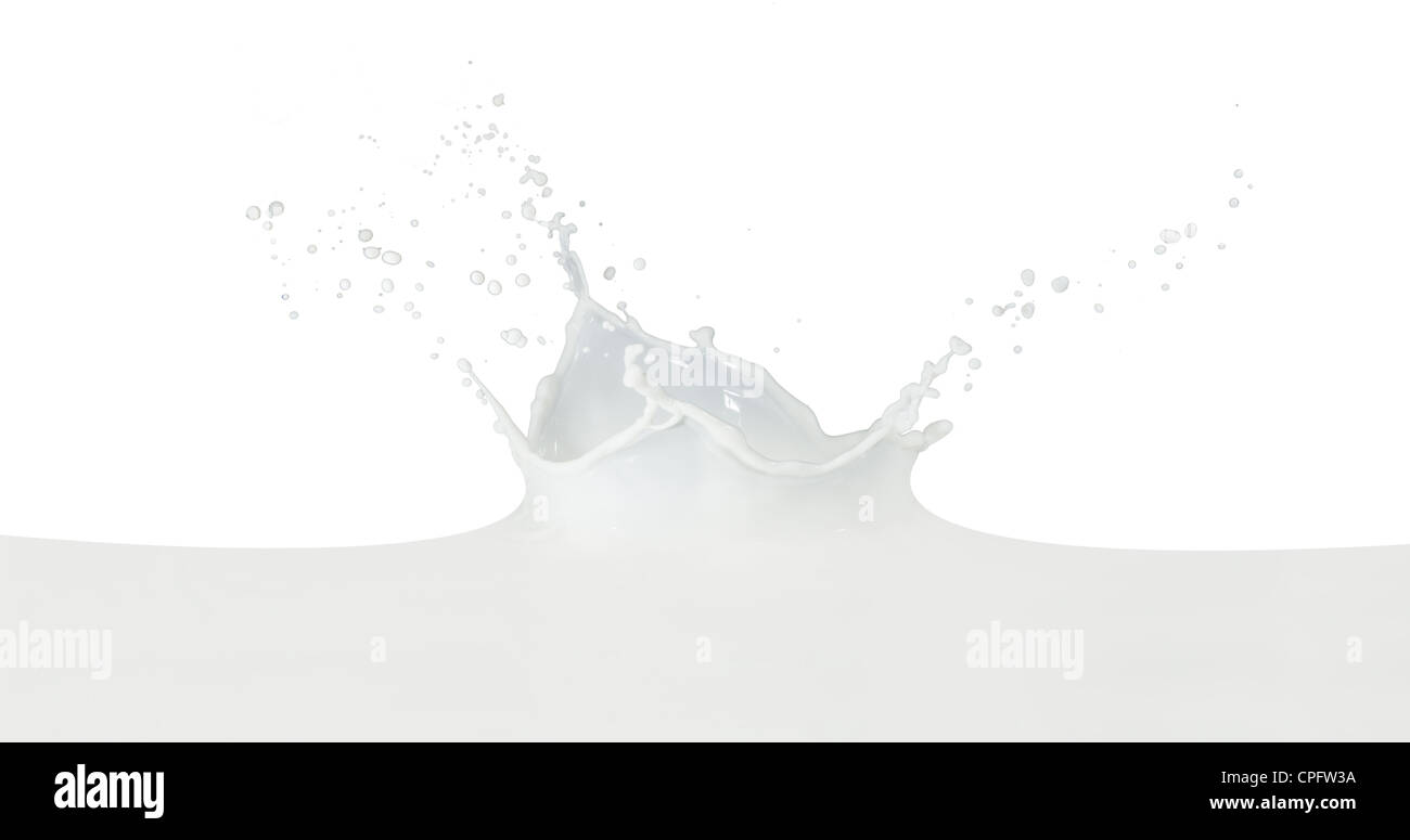 splashing milk isolated on white background Stock Photo - Alamy
