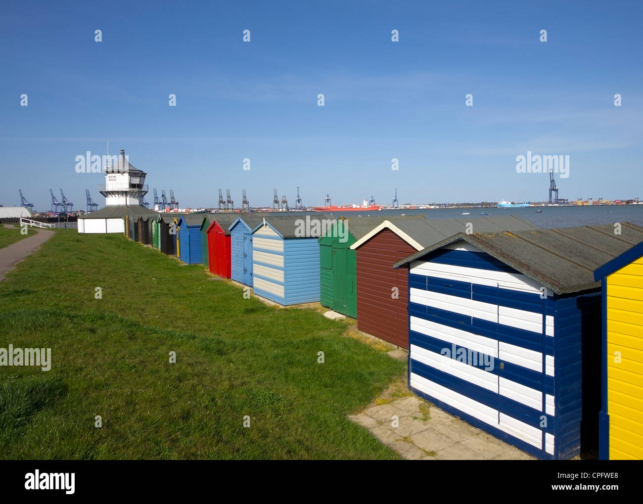 Harwich Beach Huts Stock Photo