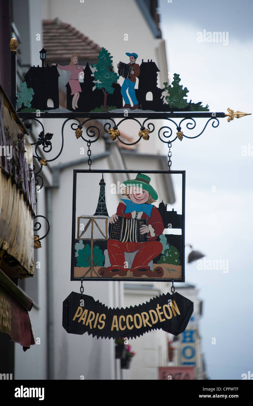 Cafe sign in Paris, France Stock Photo
