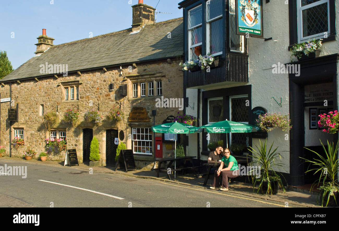 Post office and pub in Chipping Forest of Bowland Lancashire England Stock Photo