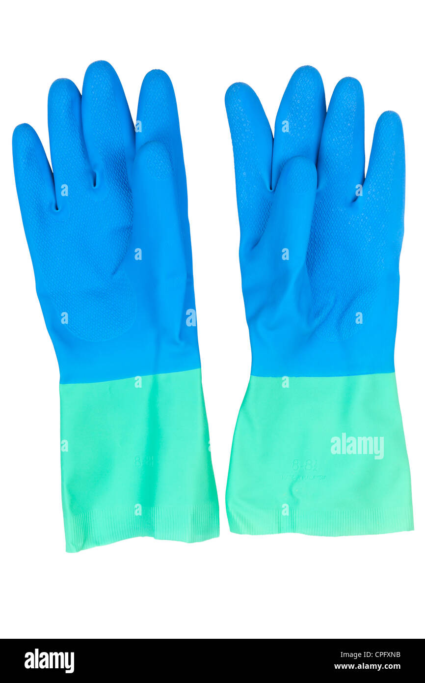 Rubber gloves for use in the kitchen Stock Photo