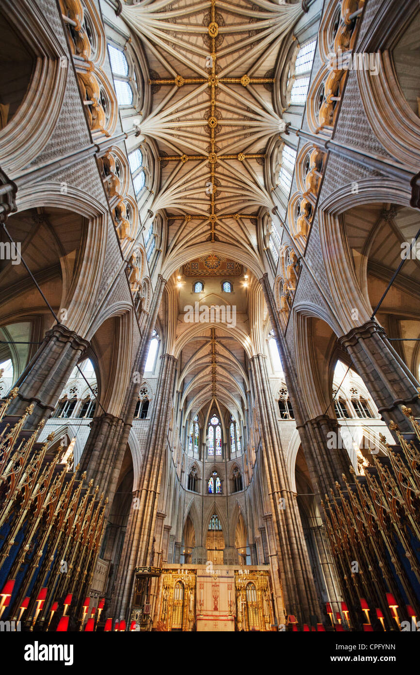 England, London, Westminster, Westminster Abbey, Interior View Stock Photo