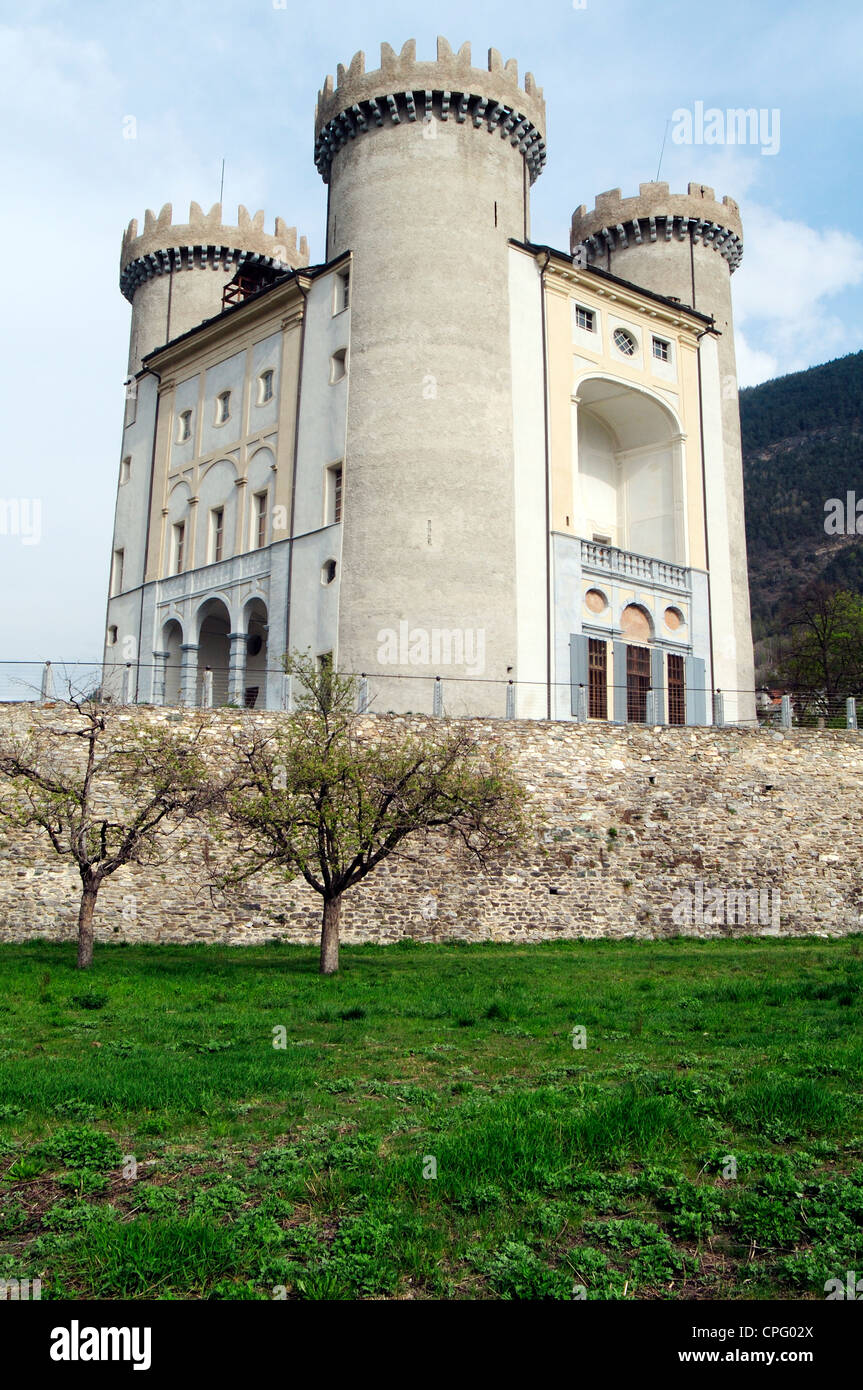 Italy, Aosta Valley, Aymavilles Castle Stock Photo