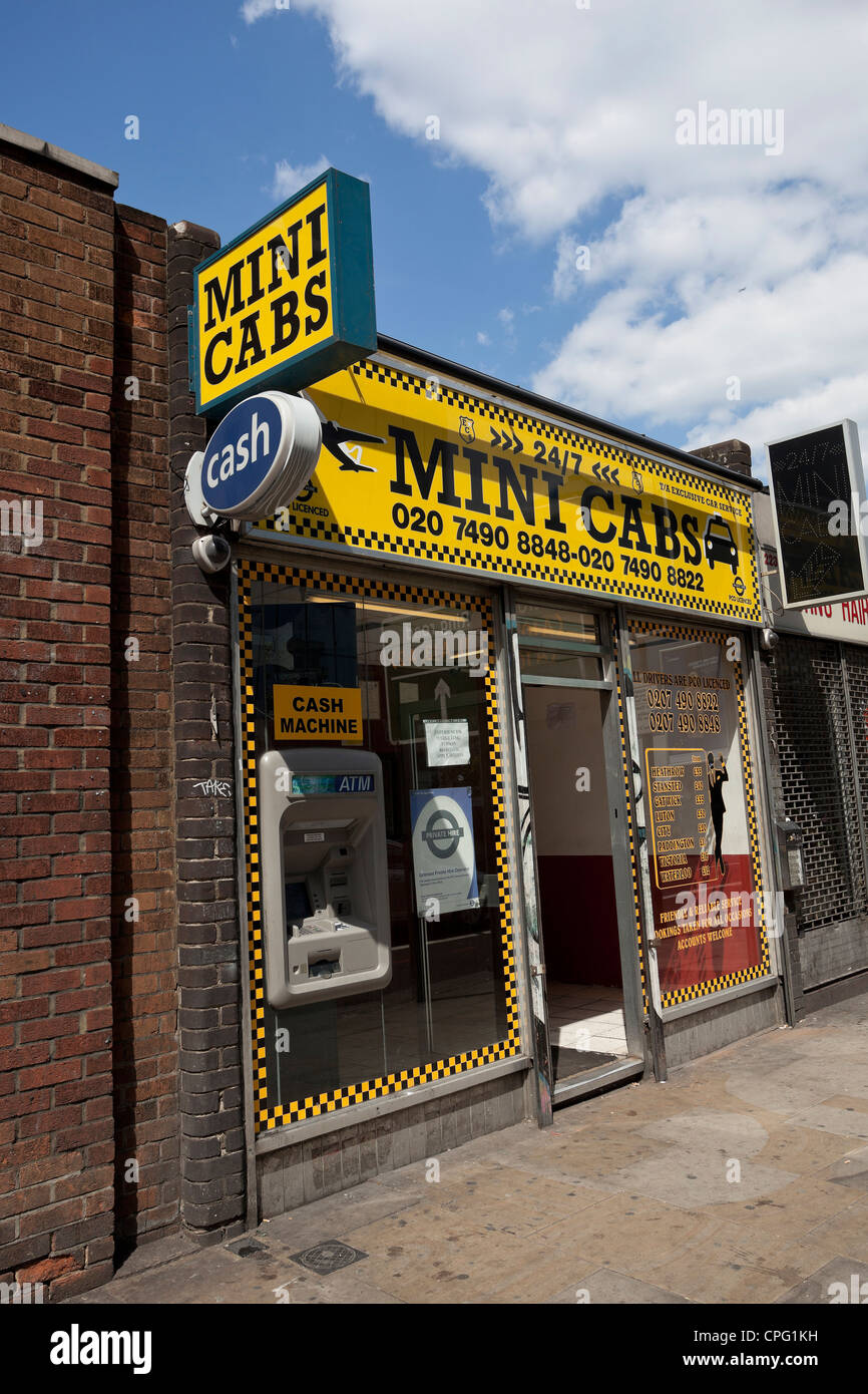 Mini cabs office, London, England, UK Stock Photo