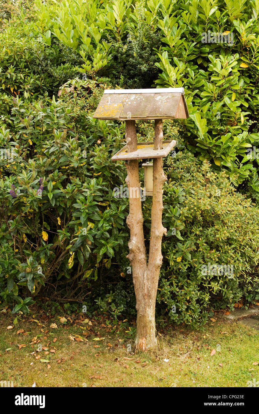 Homemade bird table Stock Photo Alamy