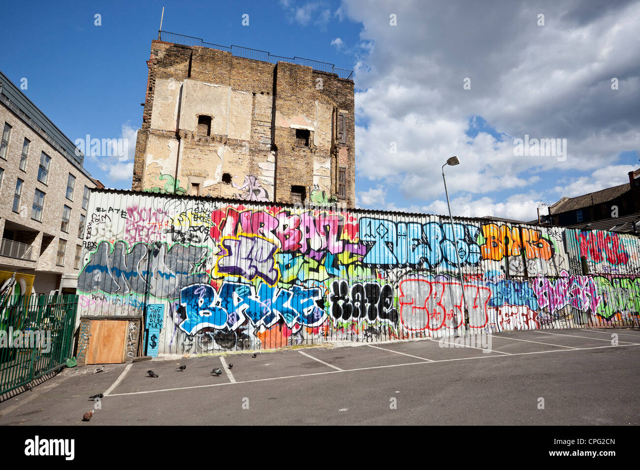 Graffiti on wall, Shoreditch, London, England, UK. Stock Photo