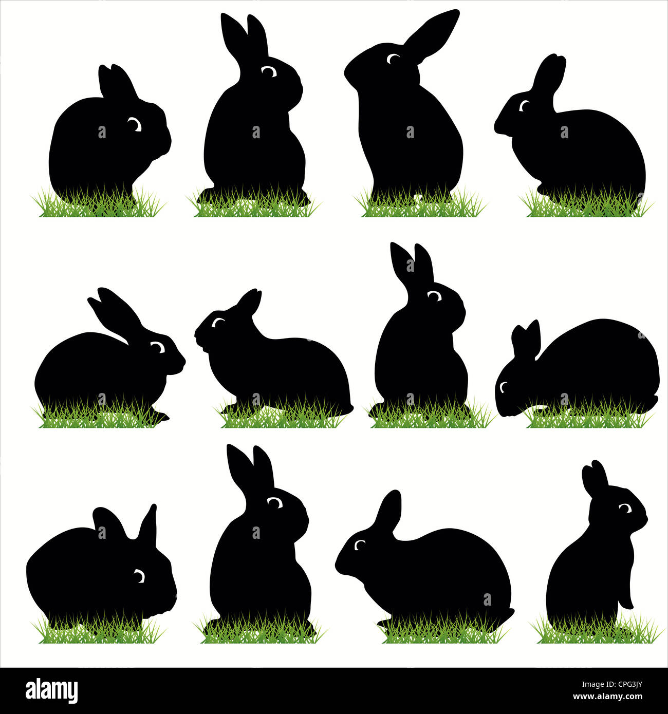 Rabbits silhouettes for design use hi-res stock photography and images ...