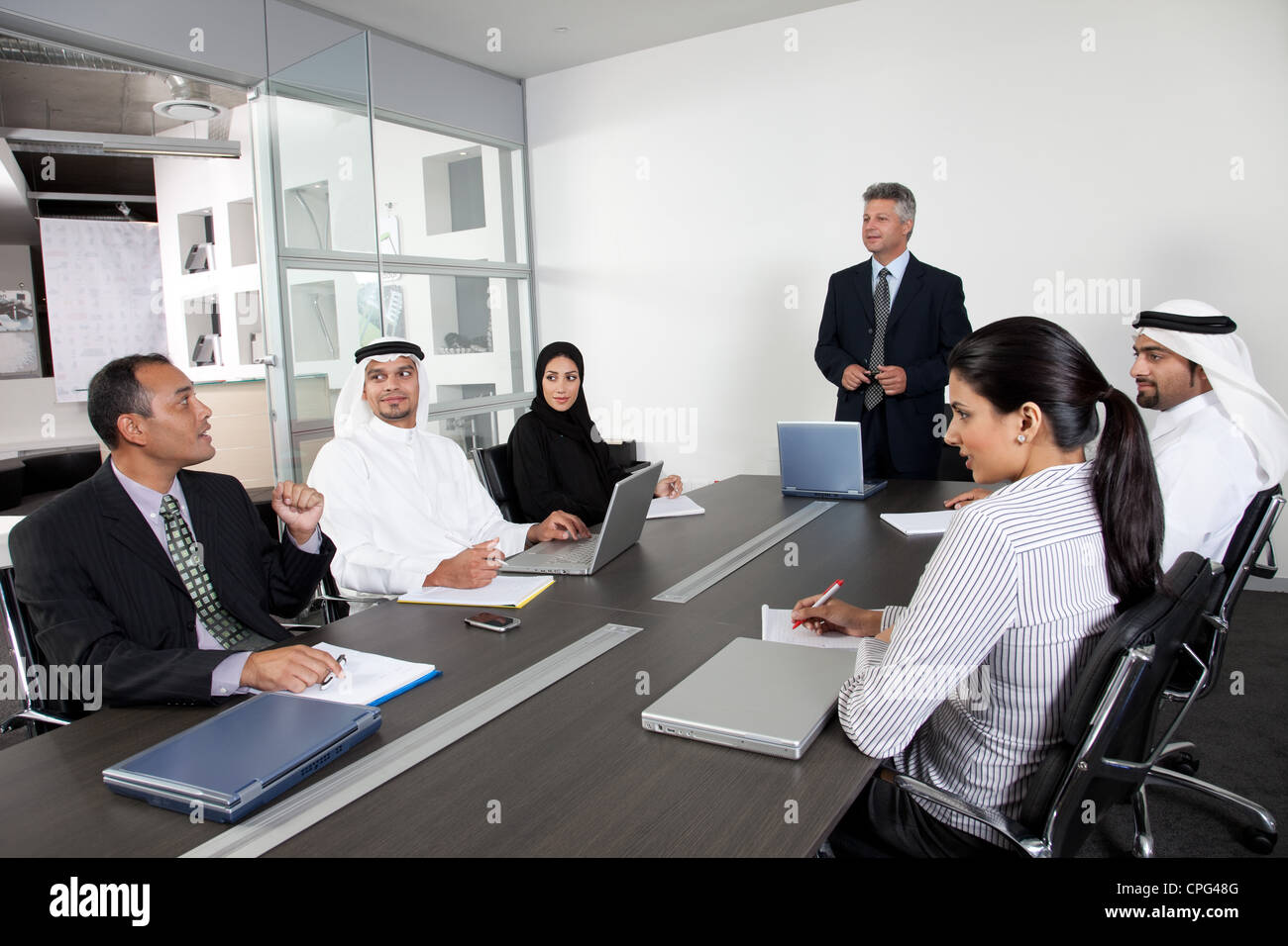 Group of business people having a meeting. Stock Photo