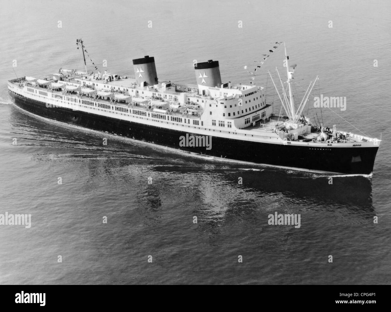 transport / transportation, navigation, passenger steamers, exterior, passenger ship "Hanseatic", built 1930, on the sea, 1960s, Additional-Rights-Clearences-Not Available Stock Photo