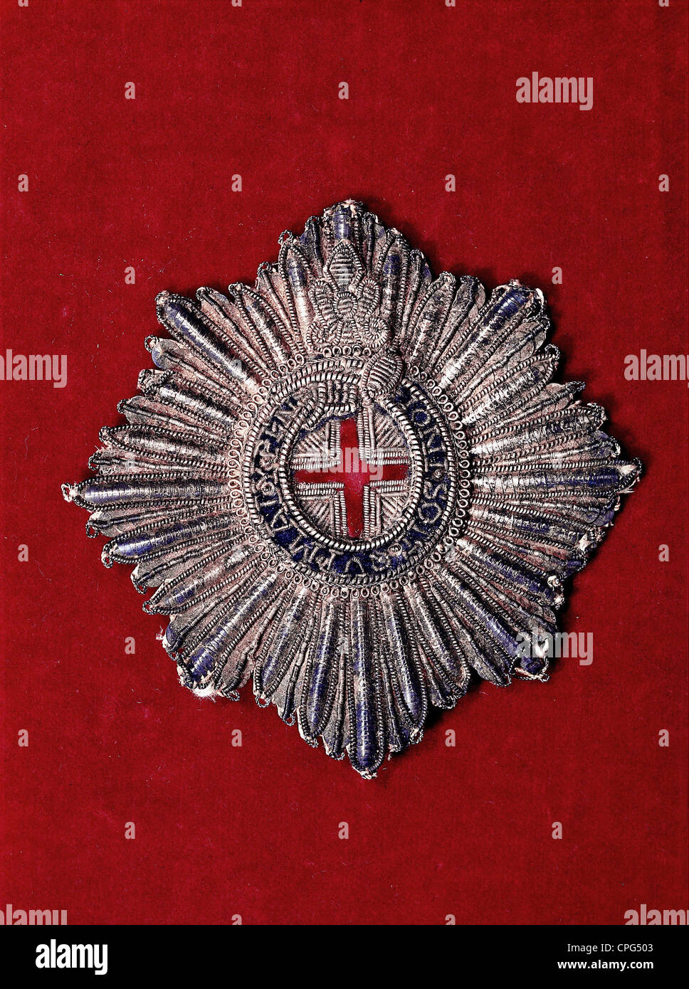 decorations, Great Britain, Order of the Garter, established on 19.1.1348 by King Edward III, star, embroided, collection of Cou Stock Photo