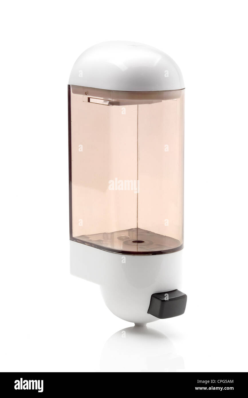 Soap dispenser on white background Stock Photo