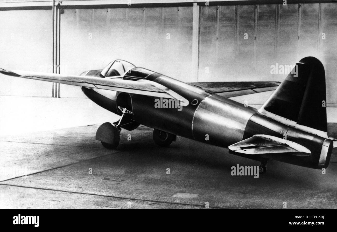 transport / transportation, aviation, Heinkel, HE 178, first turbojet aeroplane, 1939, 1930s, 30s, 20th century, historic, historical, experimental prototype, pioneer, aeroplane, airplane, plane, airplanes, aeroplanes, planes, aircraft, aircraft, Additional-Rights-Clearences-Not Available Stock Photo