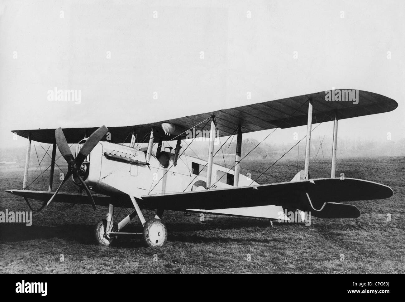 transport / transportation, aviation, bi-plane, Airco DH.4A, 1920s, 20s, 20th century, historic, historical, propeller plane, propeller-driven aircraft, aeroplane, airplane, plane, airplanes, aeroplanes, planes, aircraft, aircraft, airfield, standing, passenger planes, passenger plane, airliner, Additional-Rights-Clearences-Not Available Stock Photo