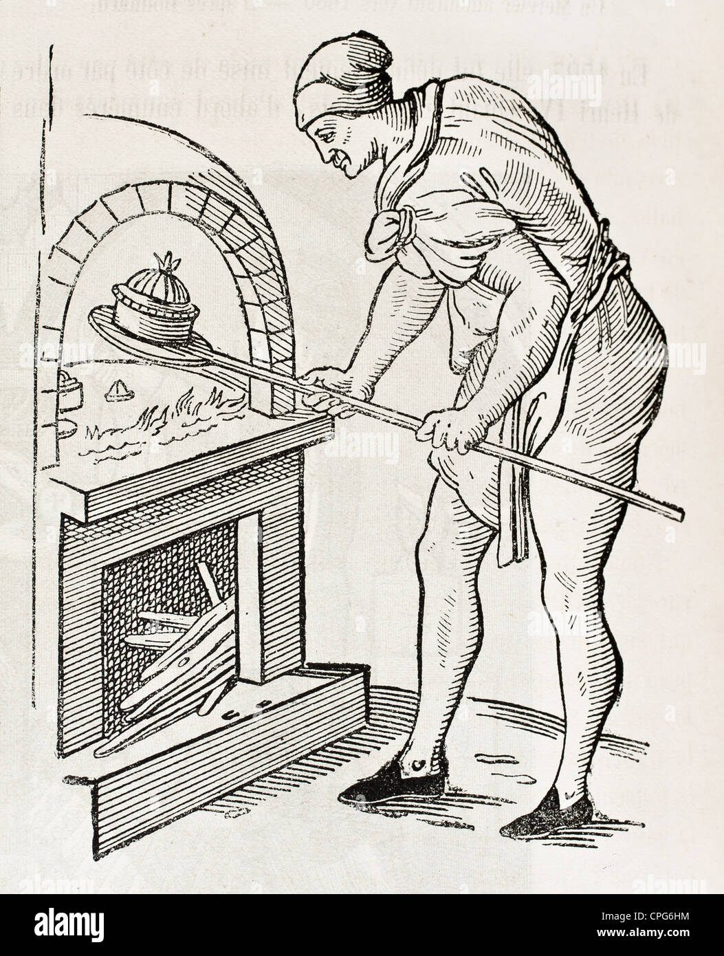 Pastry Chef in 1589, old illustration Stock Photo