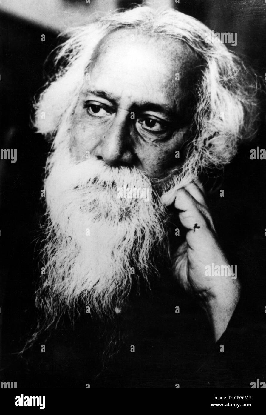 Rabindranath Tagore, 7.5.1861 - 7.8.1941, Indian author / writer, portrait, 1920s, , Stock Photo