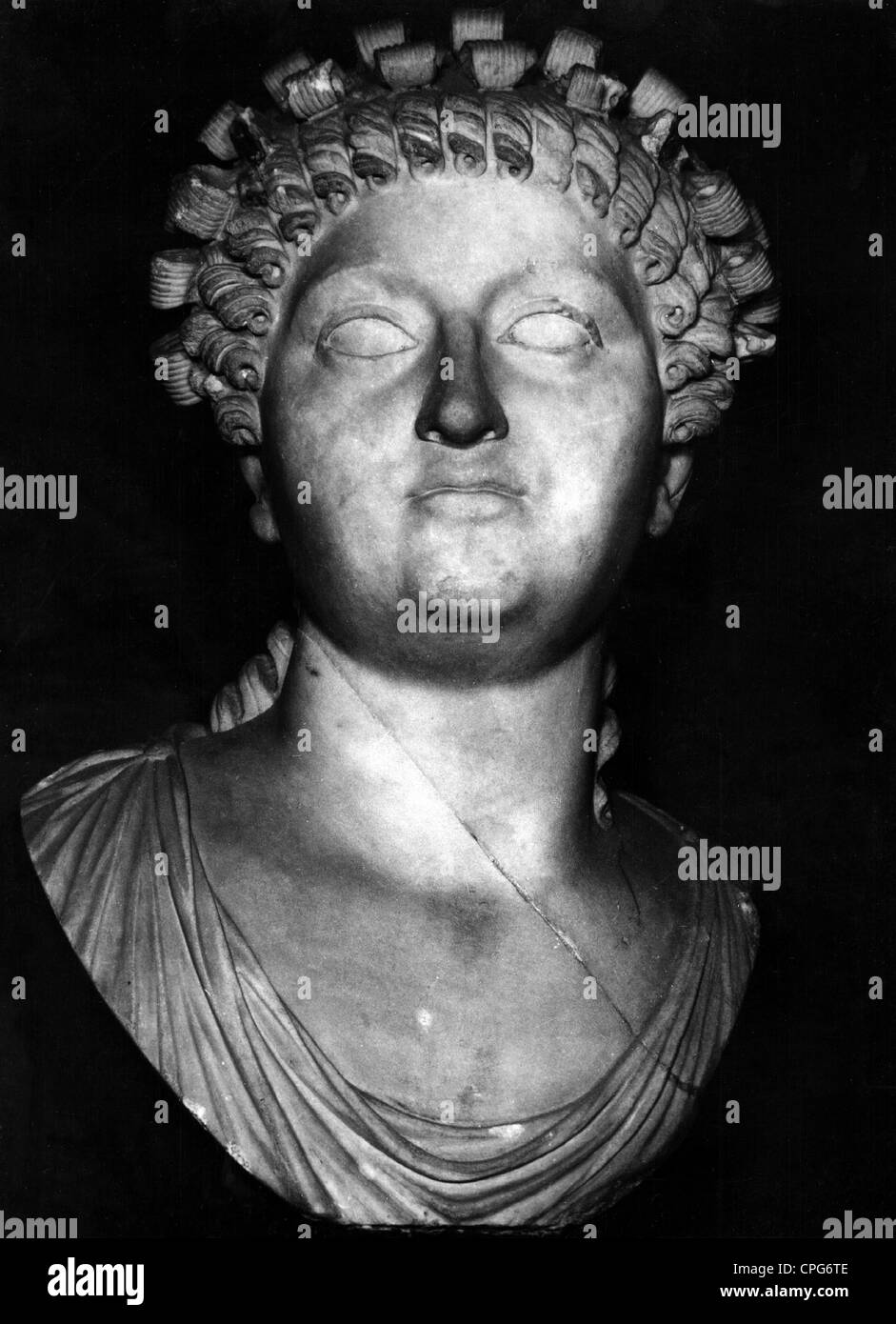 Messalina, Valeria, 25 AD - 48 AD, 3rd wife of the Roman emperor Claudius, portrait, bust in the Capitoline museum, Rome, Stock Photo