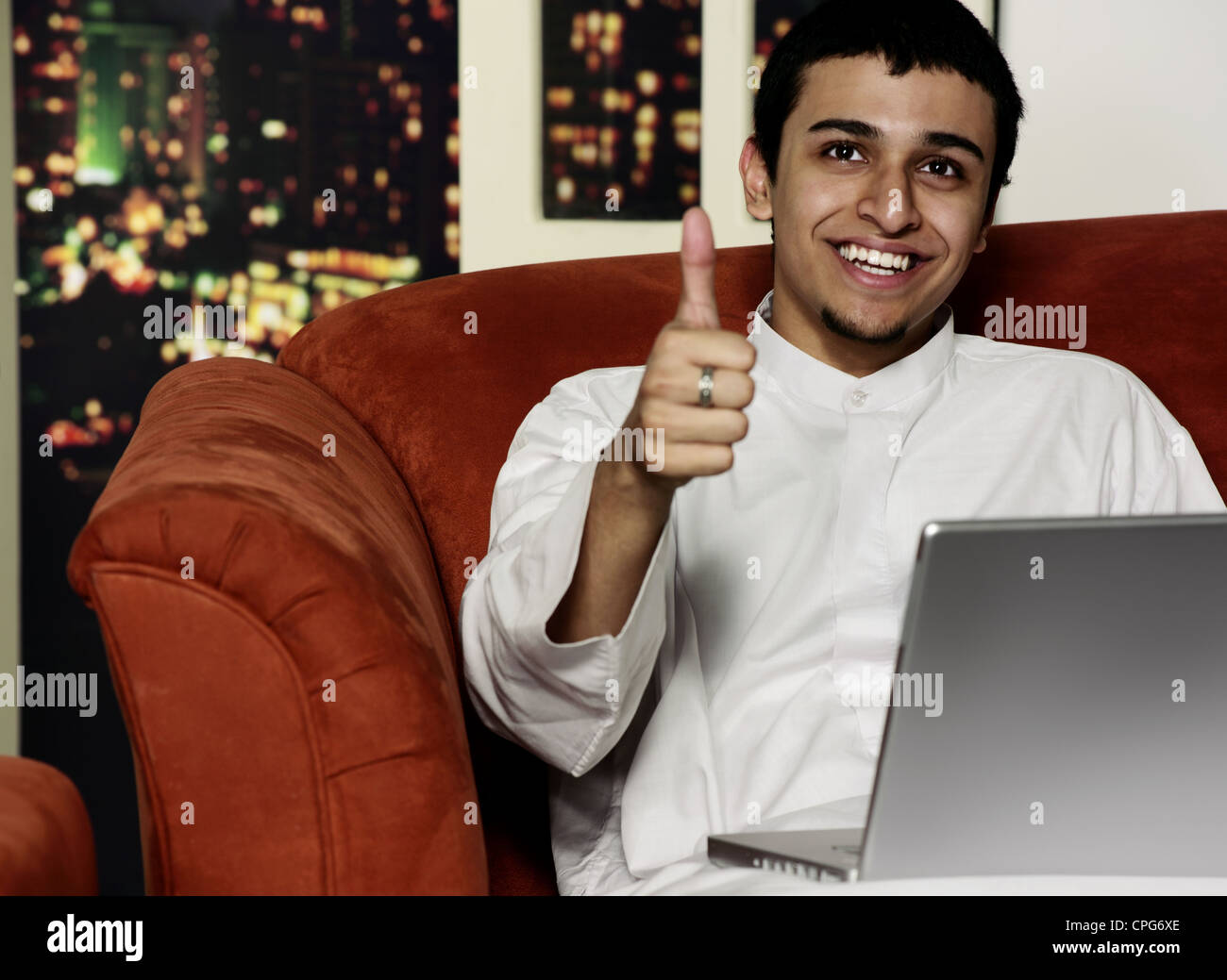 Arab boy laptop hi-res stock photography and images - Alamy