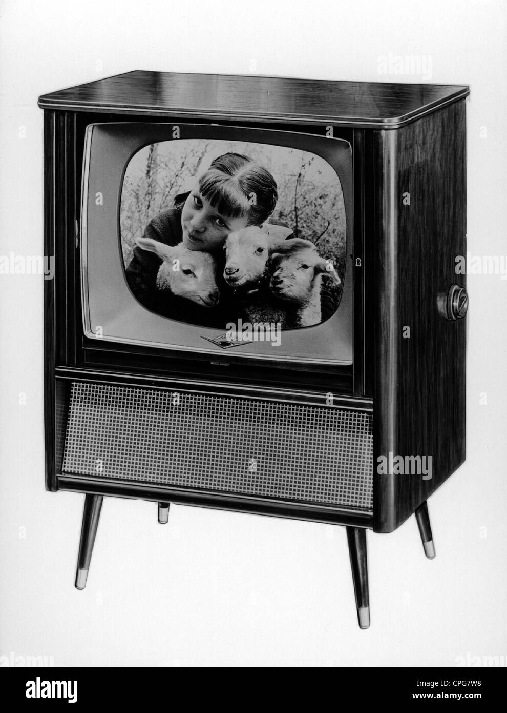 broadcast, television, Metz TV set "1065", 1950s, ,  Additional-Rights-Clearences-Not Available Stock Photo - Alamy