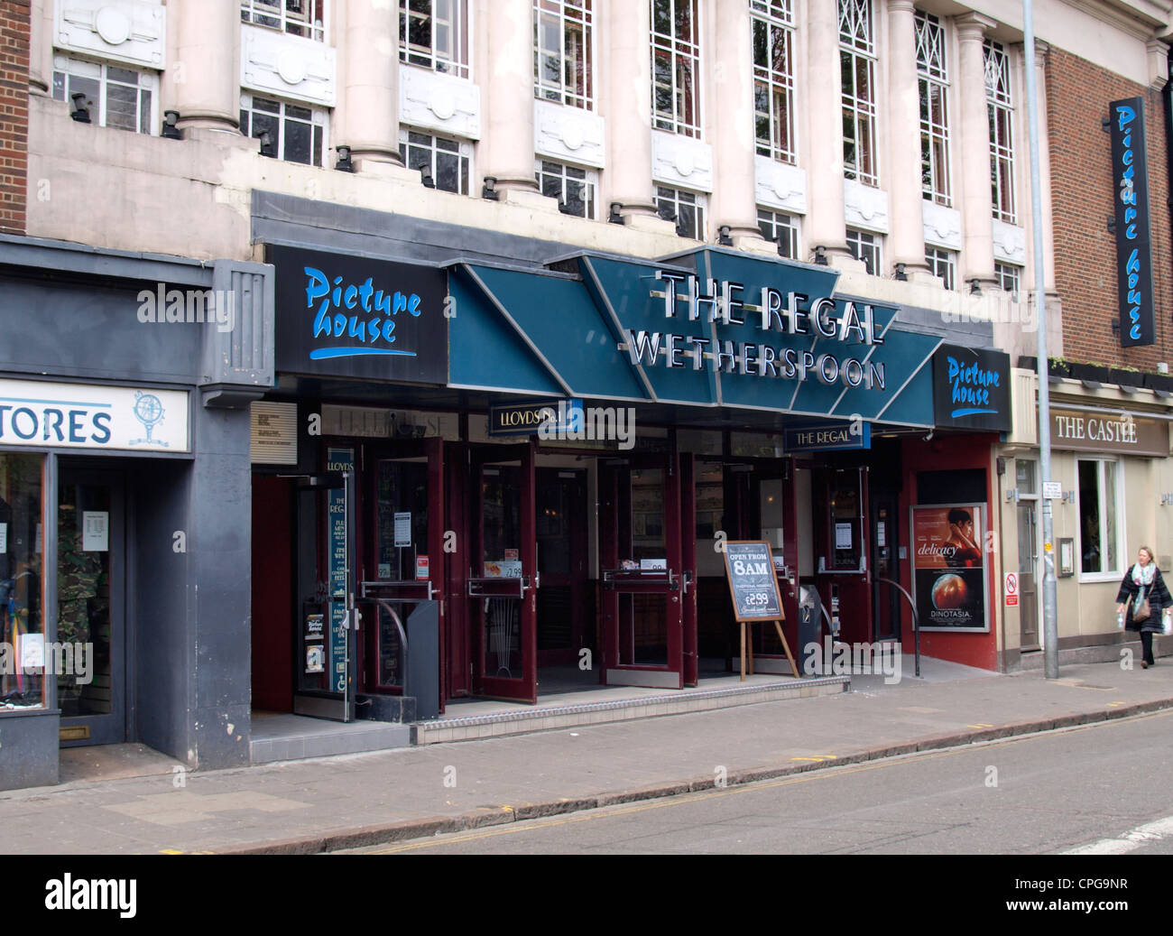 The Regal, Wetherspoons pub, with the Arts Picture house cinema ...