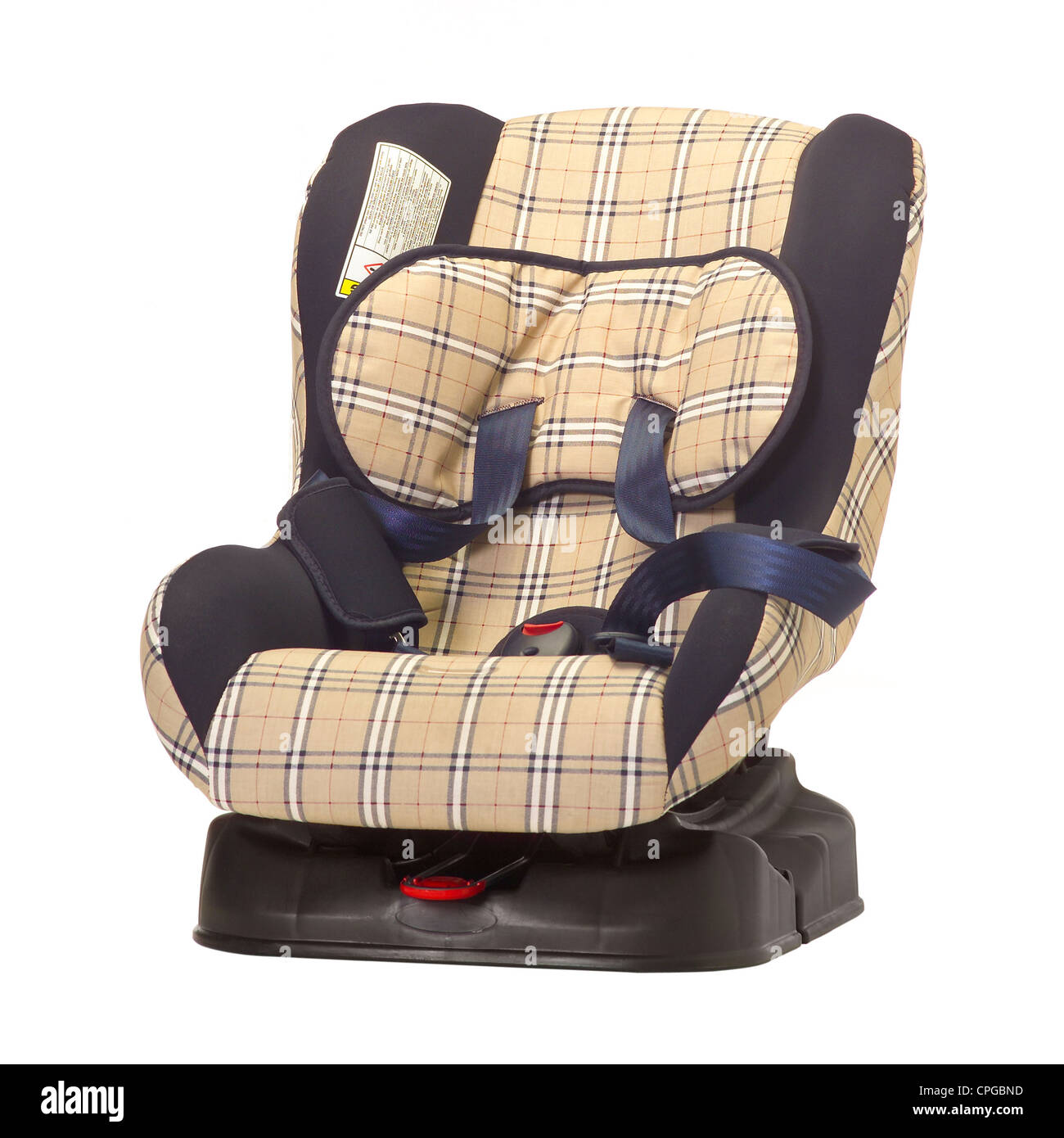 Child safety seat for cars against a White background Stock Photo Alamy