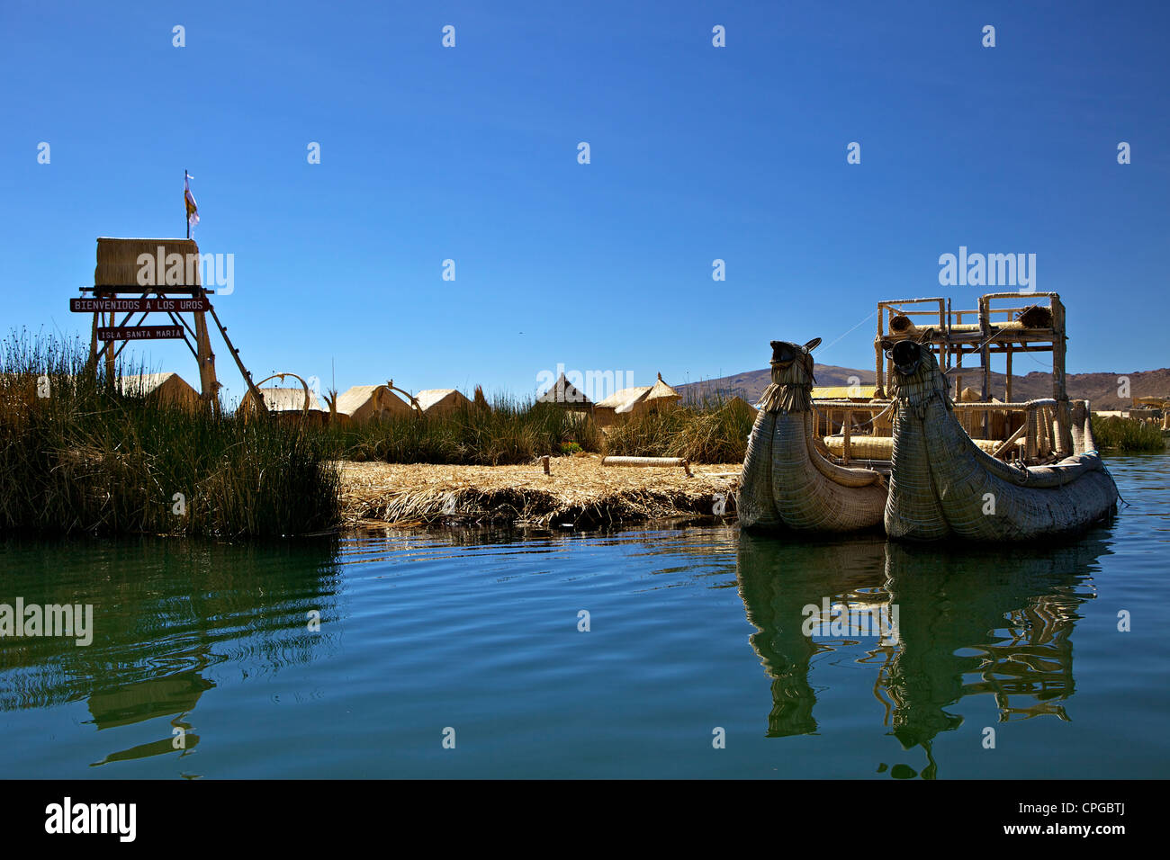Floating islands, Uros, traditional reed boats and reed houses ...