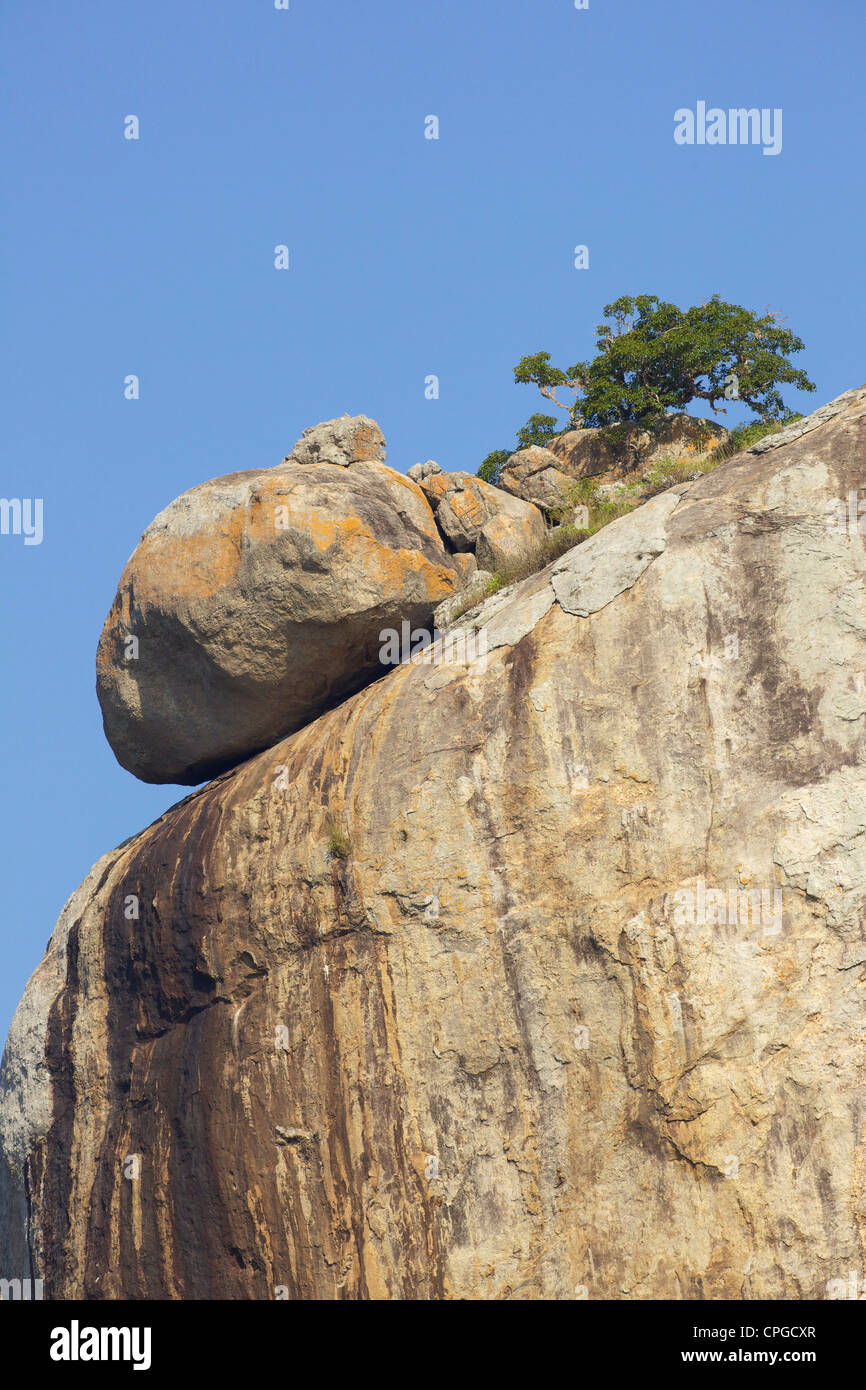 Elephant Rock, granite rockface, Yala National Park, Sri Lanka, Asia Stock Photo