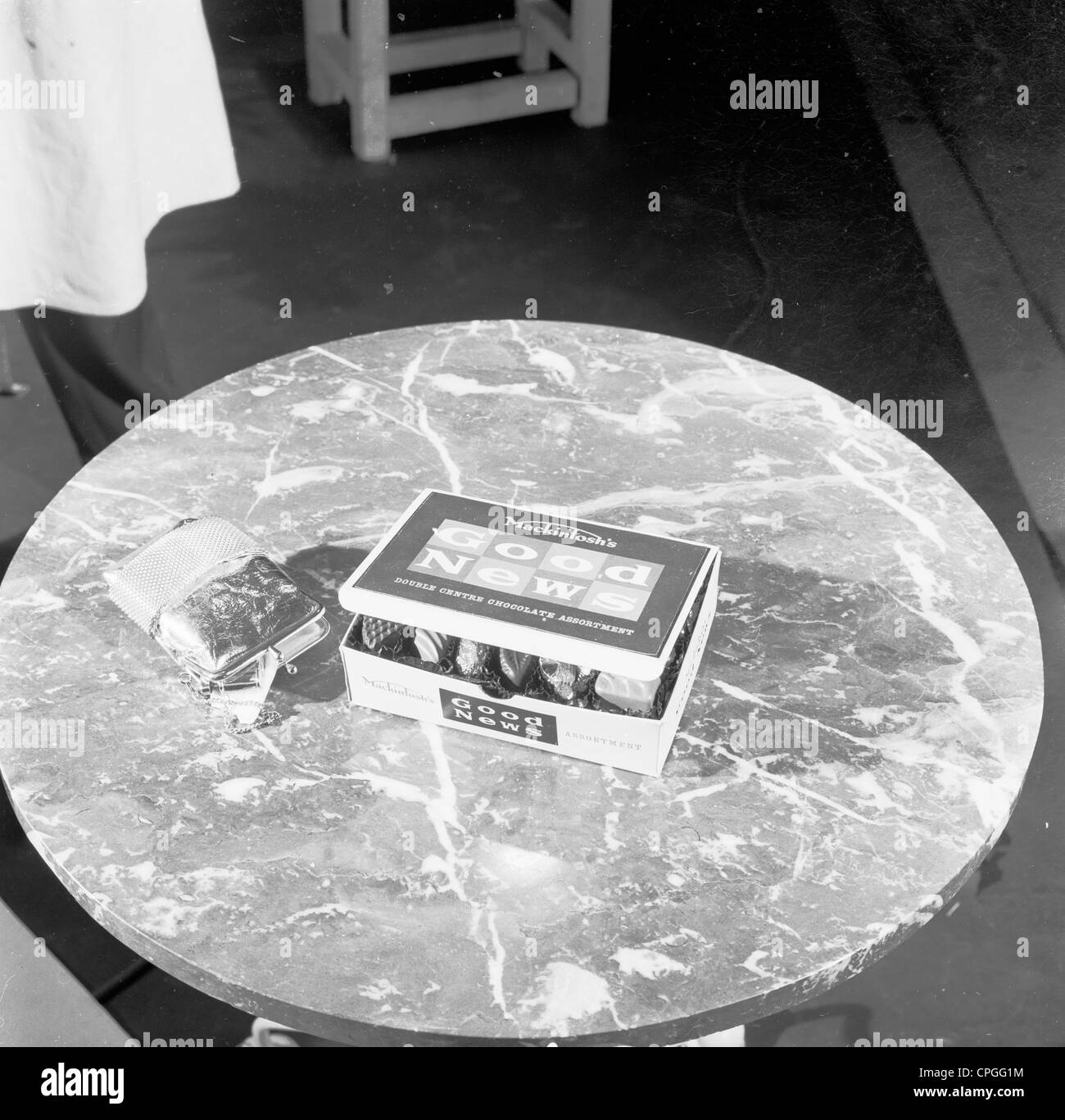 Historical image from1960s. A box of Mackintosh's Good News chocolates