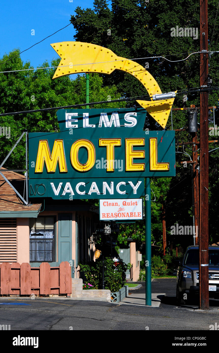 Retro motel sign in Bishop, California Stock Photo